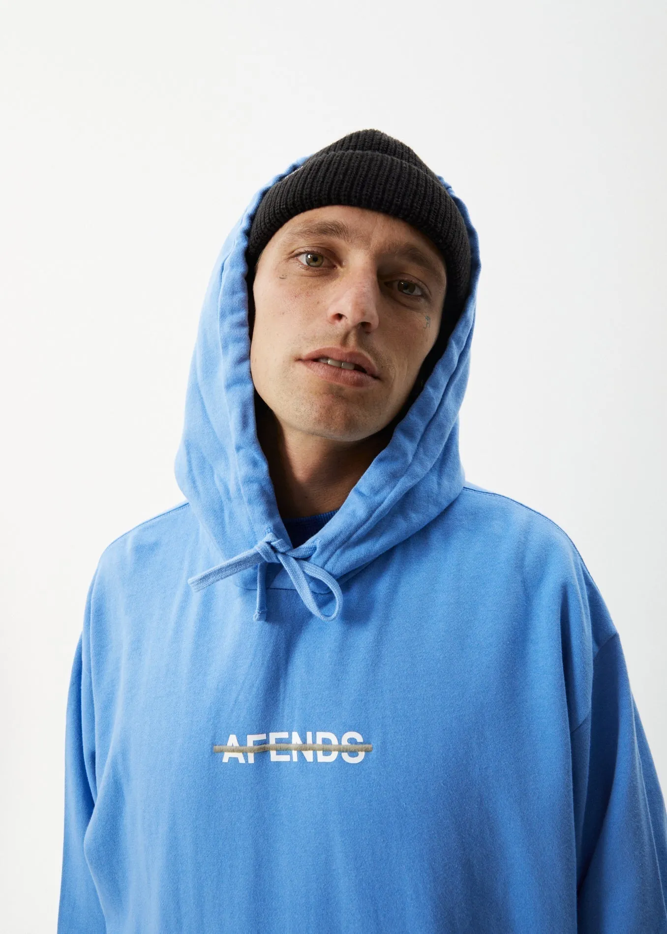 AFENDS Mens Liquid - Logo Hoodie - Arctic