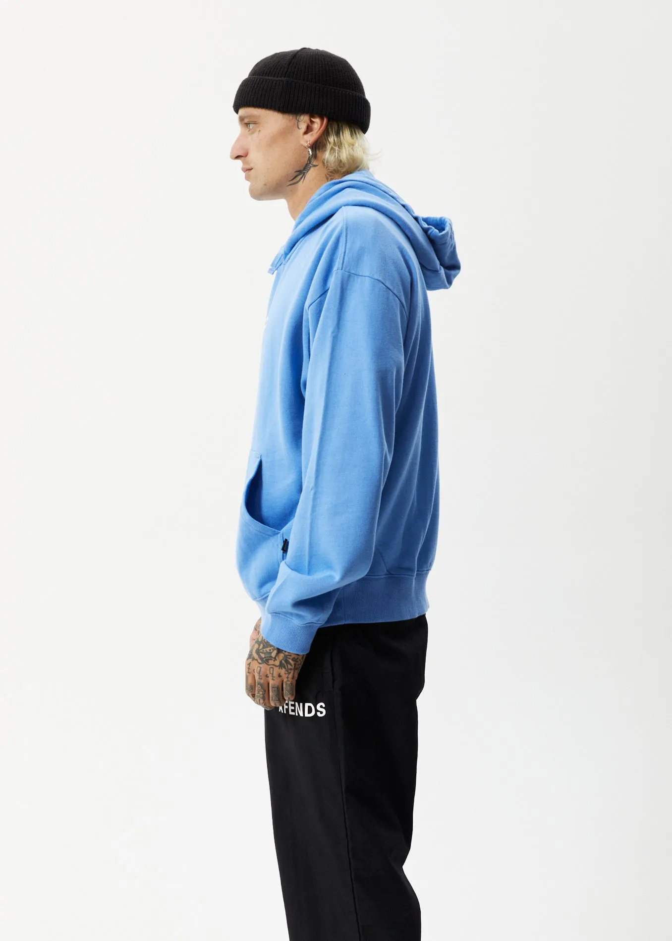 AFENDS Mens Liquid - Logo Hoodie - Arctic