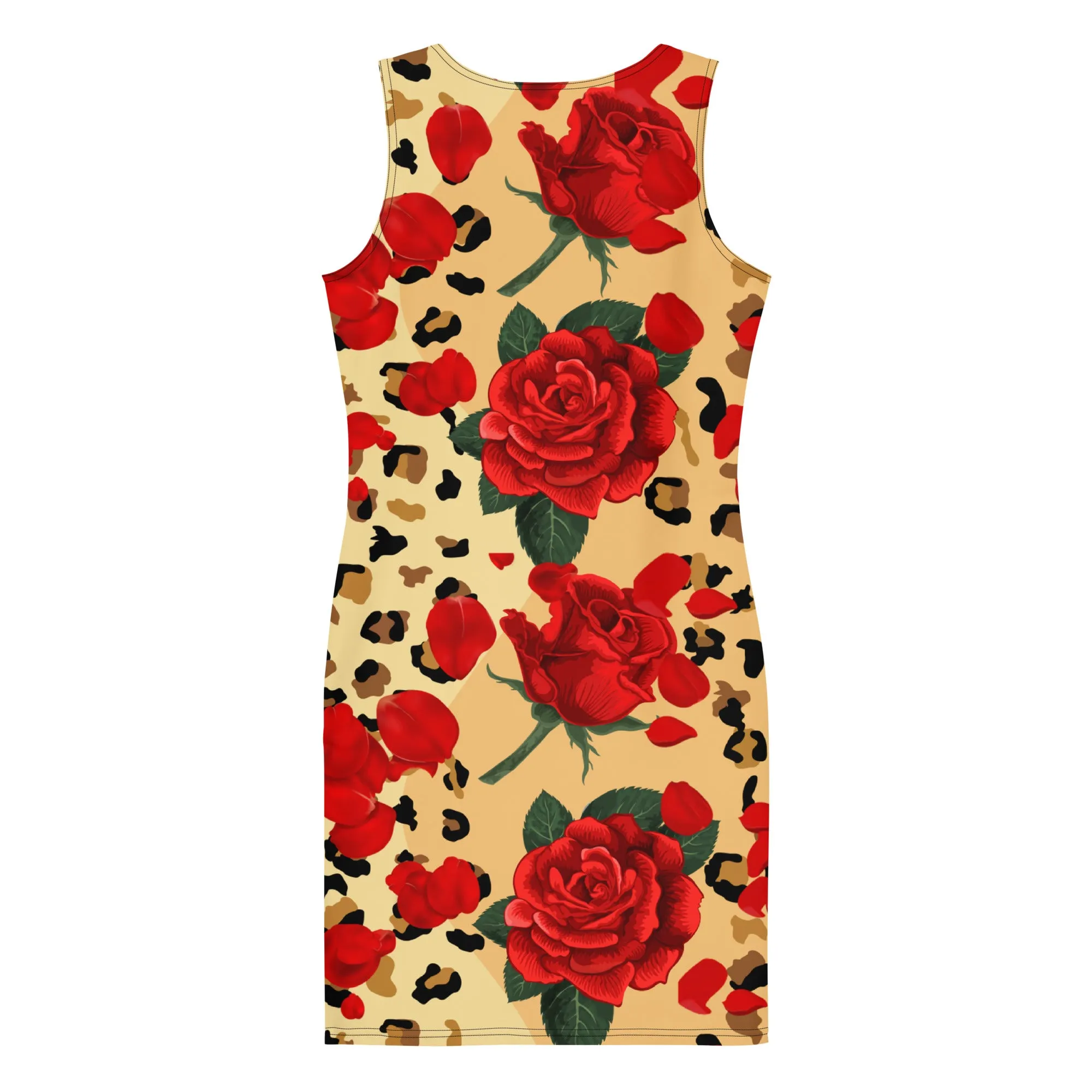 Animal Print Roses Bodycon Dress