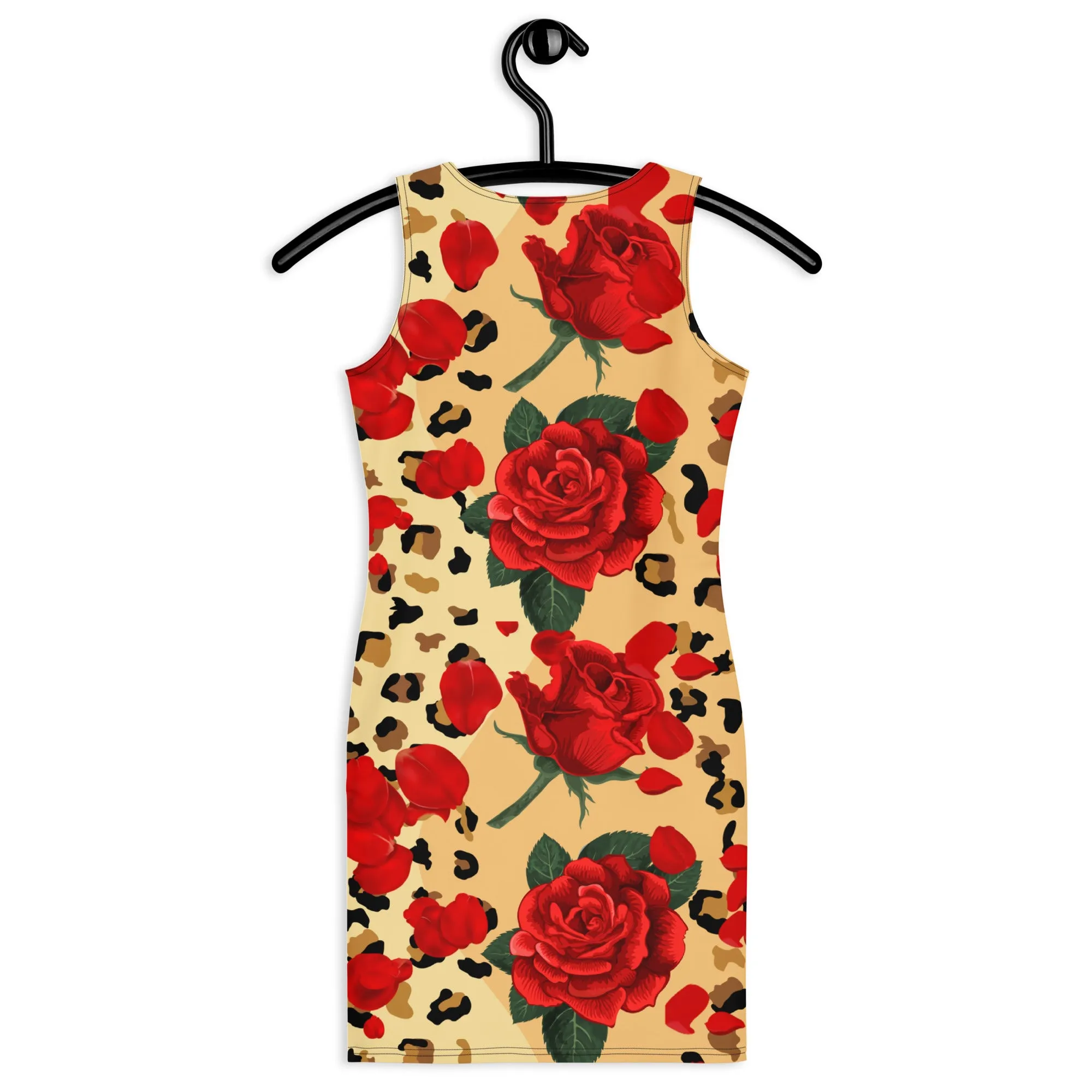 Animal Print Roses Bodycon Dress