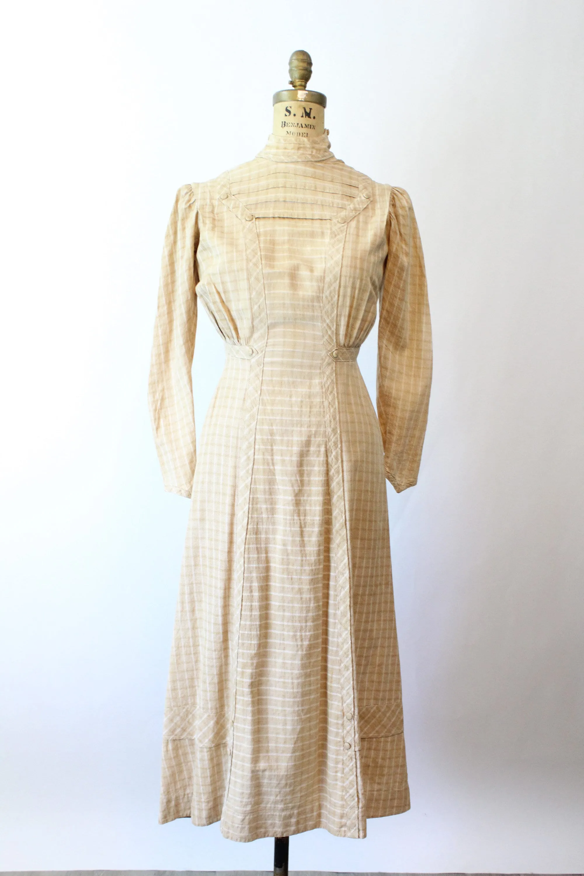 ANTIQUE 1905 edwardian COTTON dress xxs | new fall