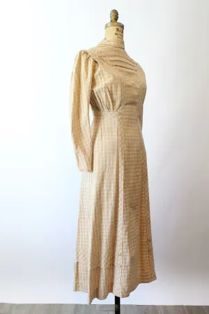 ANTIQUE 1905 edwardian COTTON dress xxs | new fall