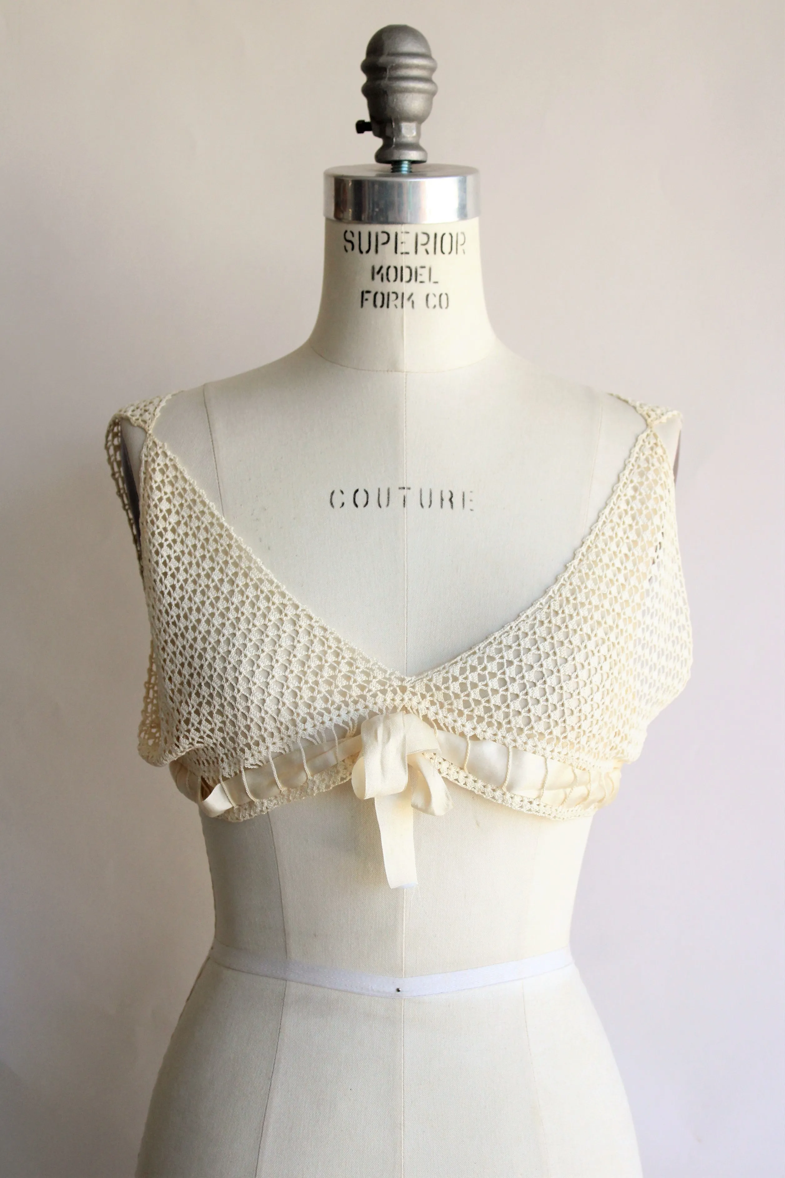 Antique Crochet Lace Chemise Yoke