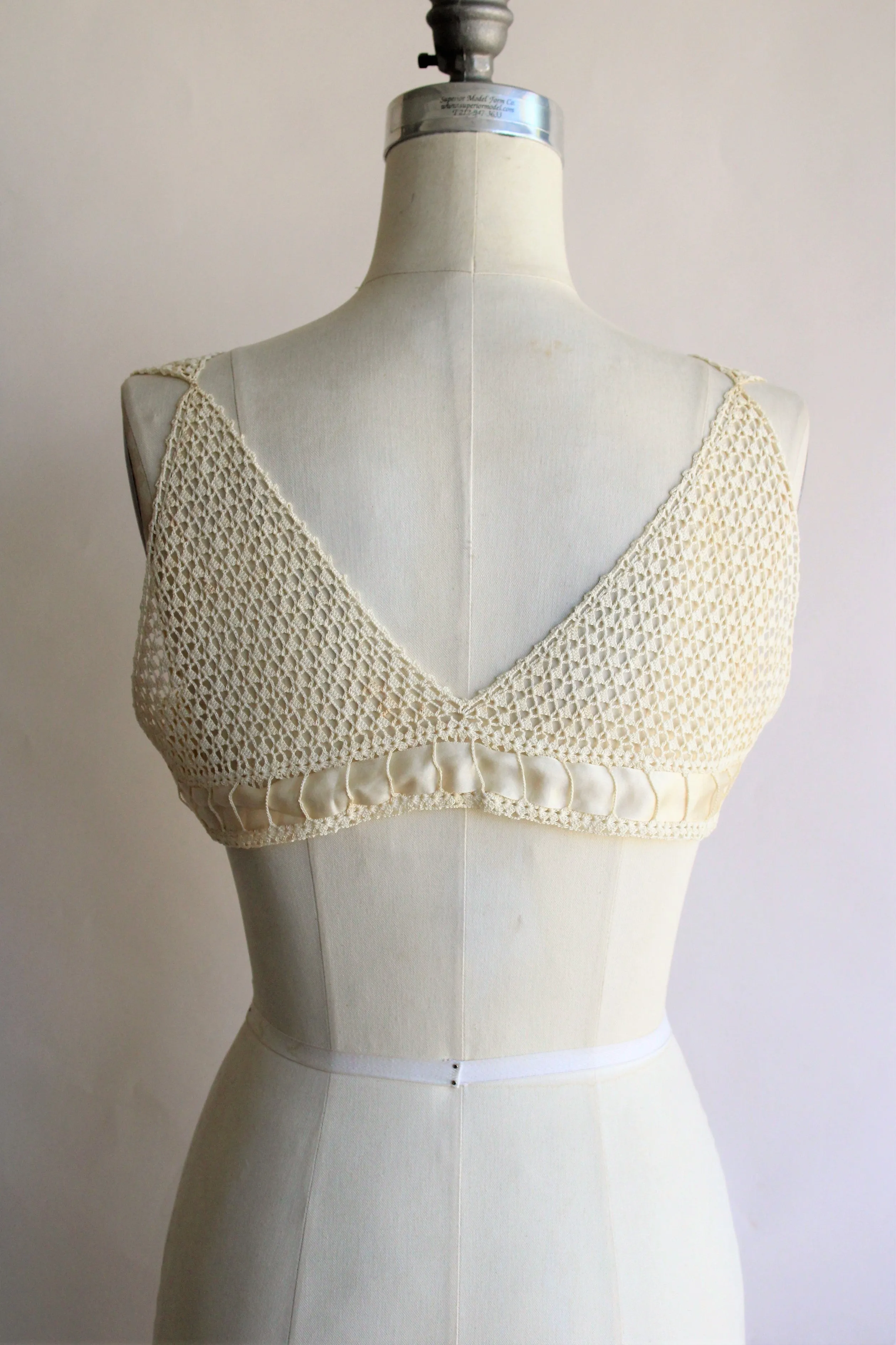 Antique Crochet Lace Chemise Yoke