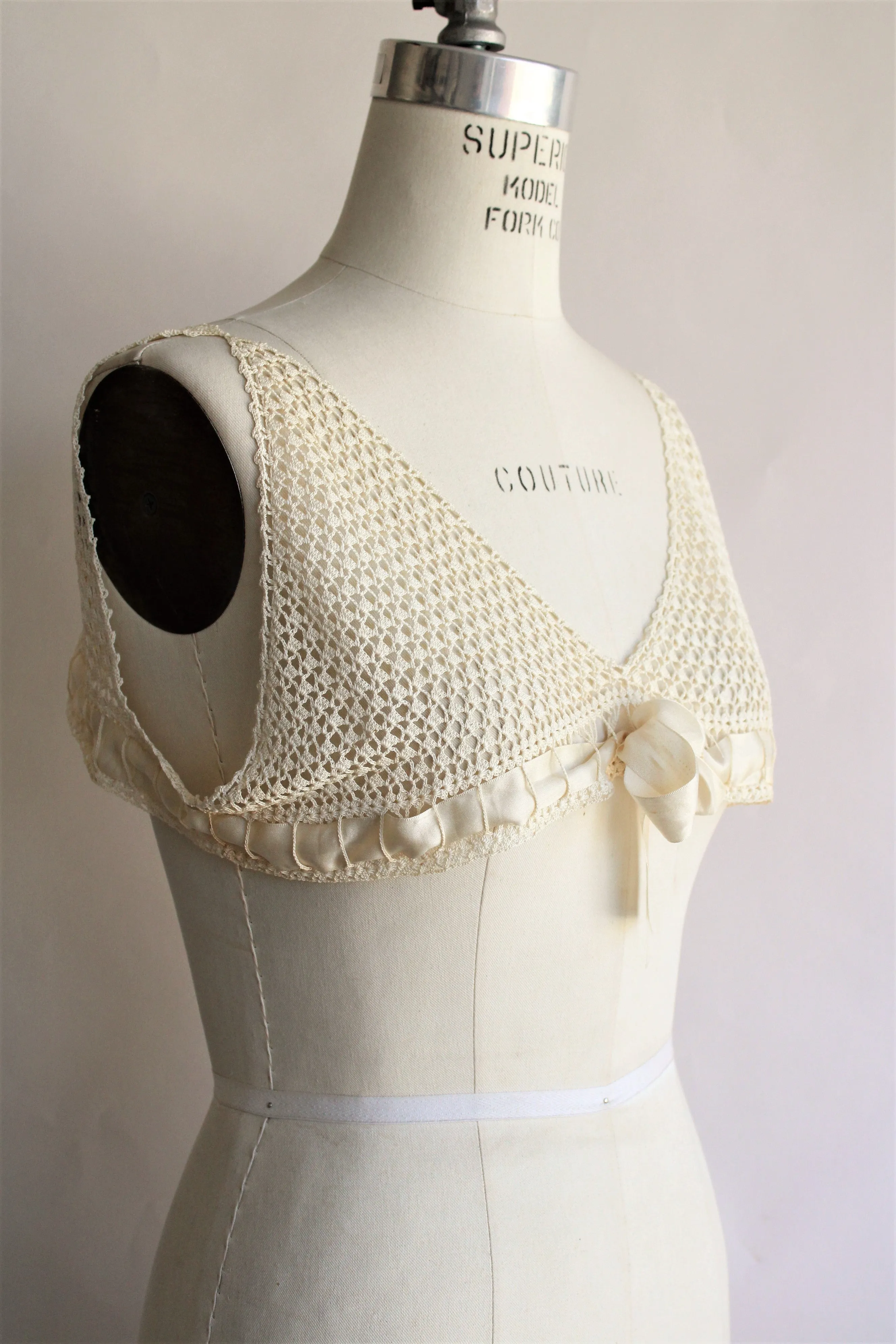 Antique Crochet Lace Chemise Yoke