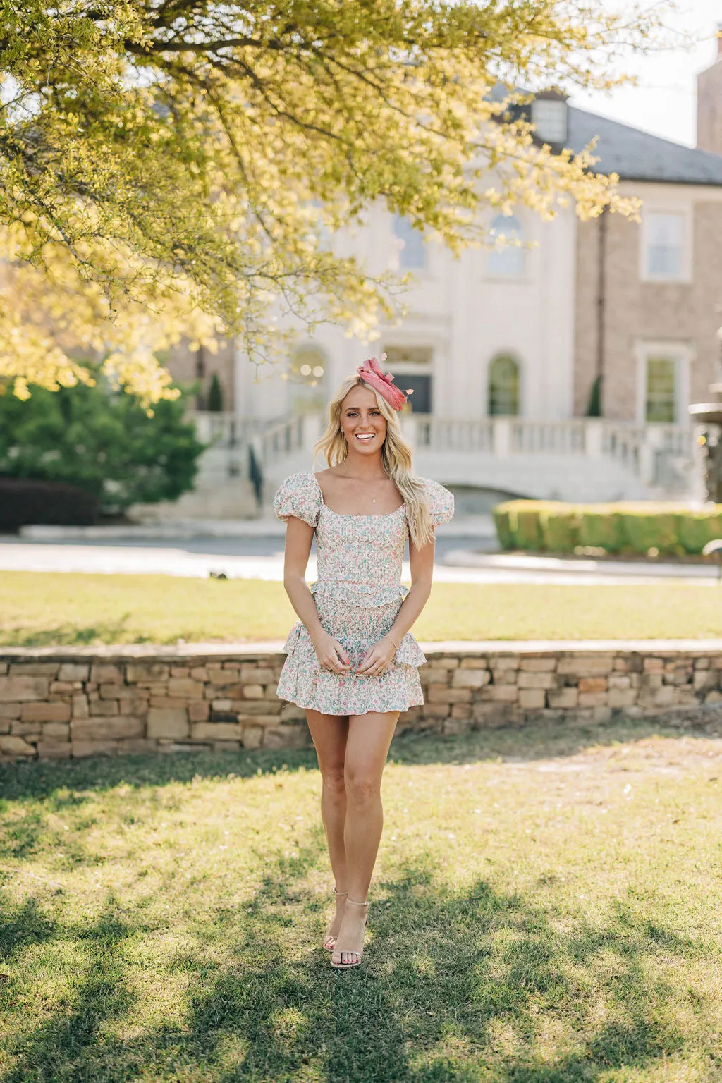 Blooming Bouquet Skirt - Cream Pink/Green