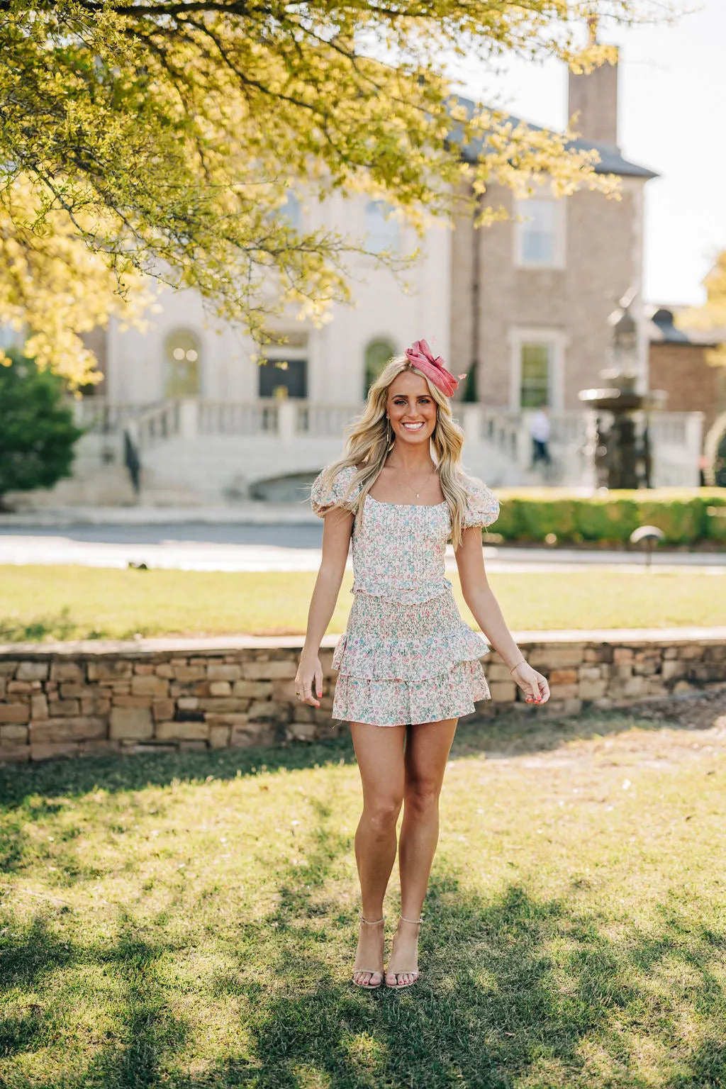 Blooming Bouquet Skirt - Cream Pink/Green