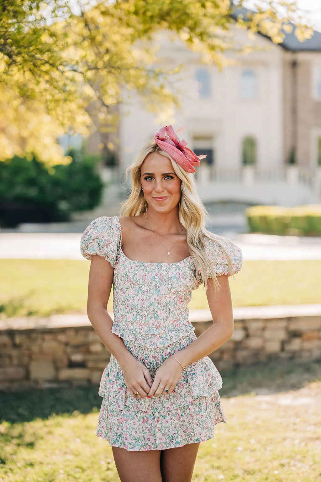 Blooming Bouquet Skirt - Cream Pink/Green