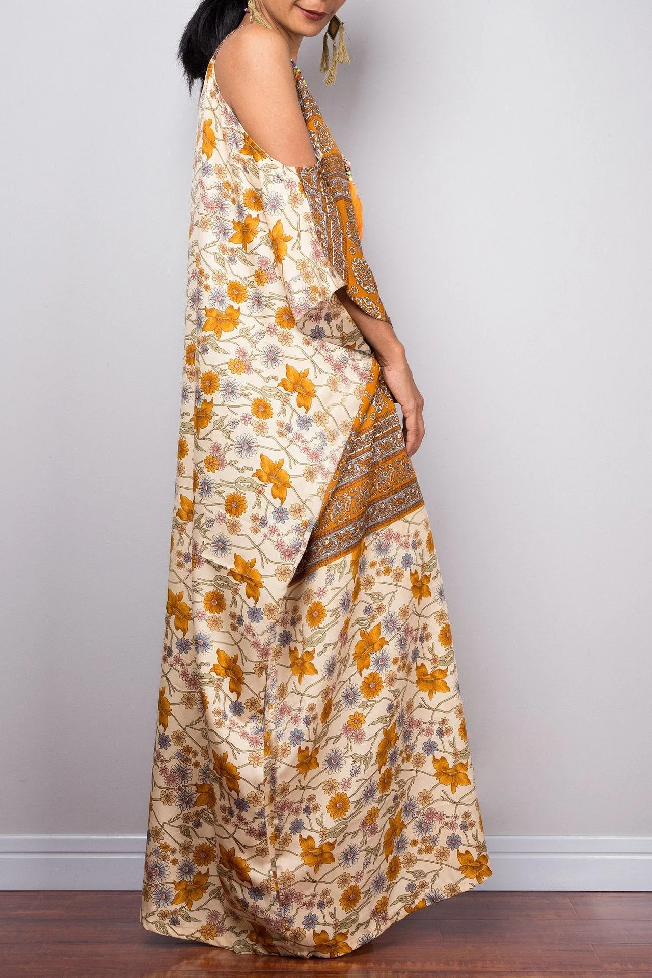 Bohemian Off-the-shoulder Style Robes Sling Ethnic Long Dress