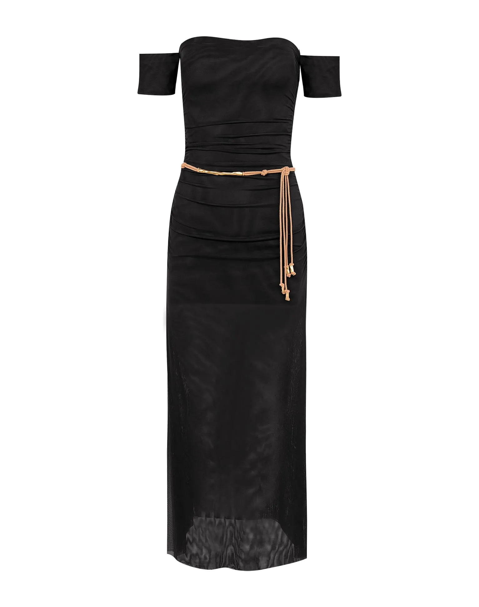 Brine Detail Long Dress - Black