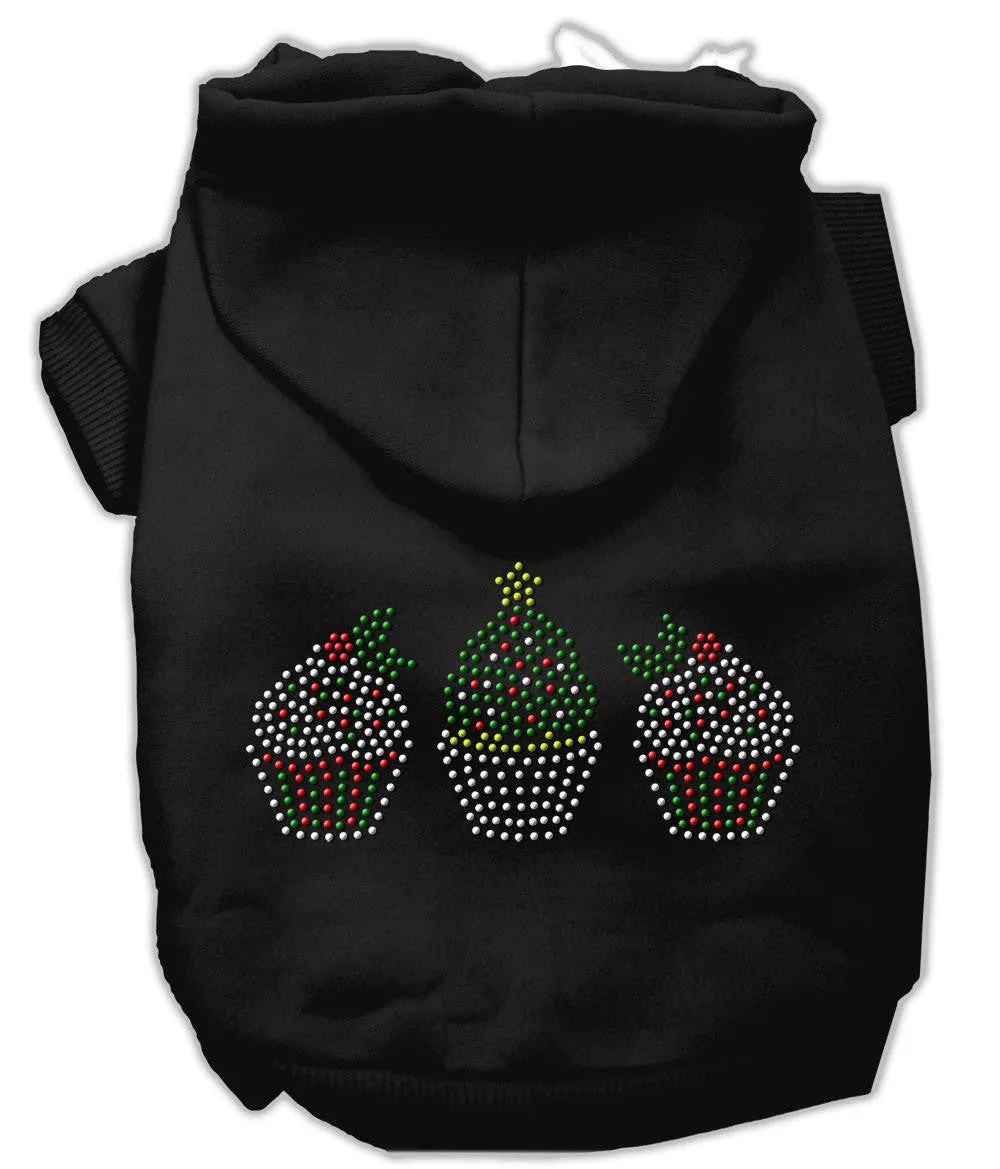 Christmas Cupcakes Rhinestone Hoodie Black M (12)