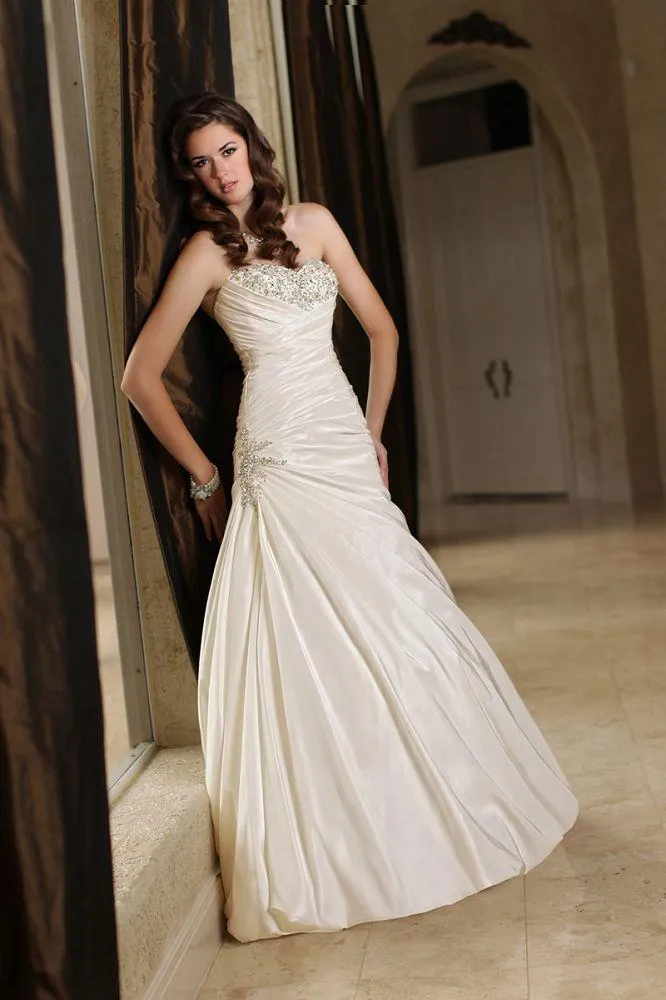 Da Vinci Bridal Gown 50177 Ivory Sweetheart A-Line - Size 10