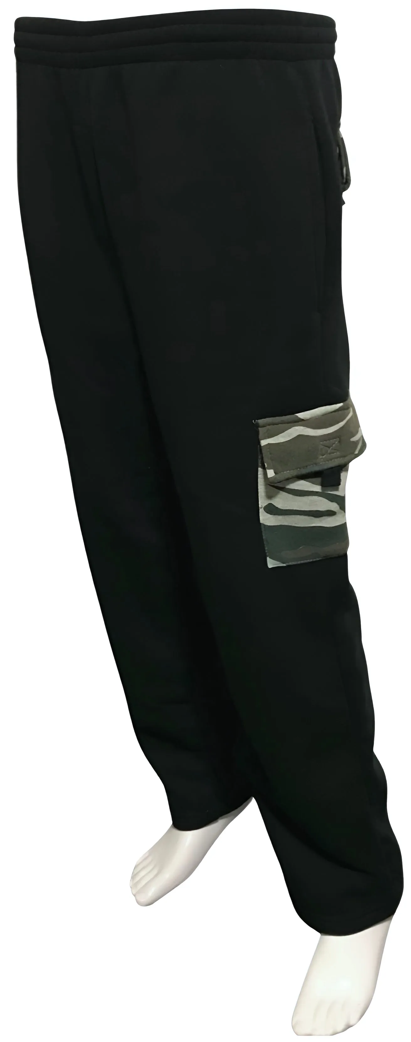 ^DOMINO LUX^ (BLACK WITH CAMO) STRAIGHT LEG SWEATPANTS