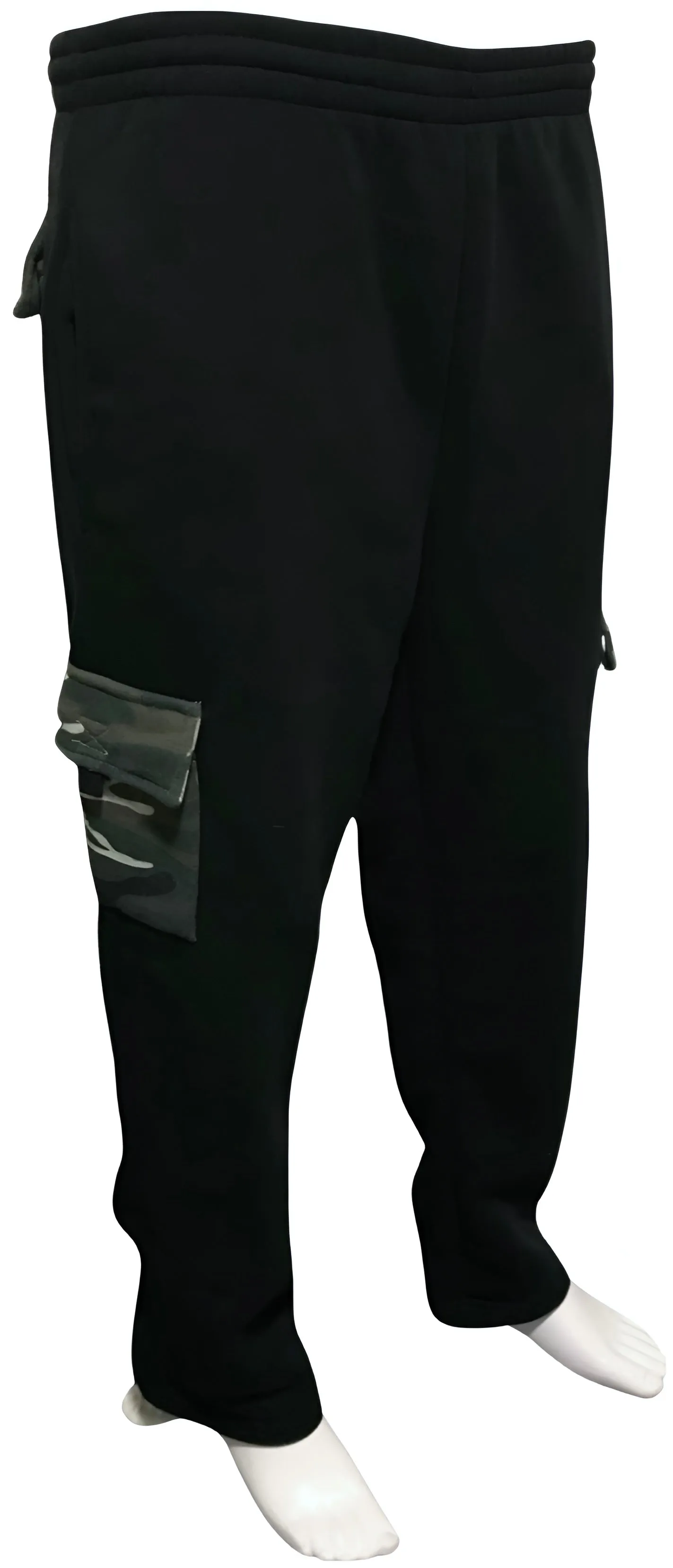 ^DOMINO LUX^ (BLACK WITH CAMO) STRAIGHT LEG SWEATPANTS