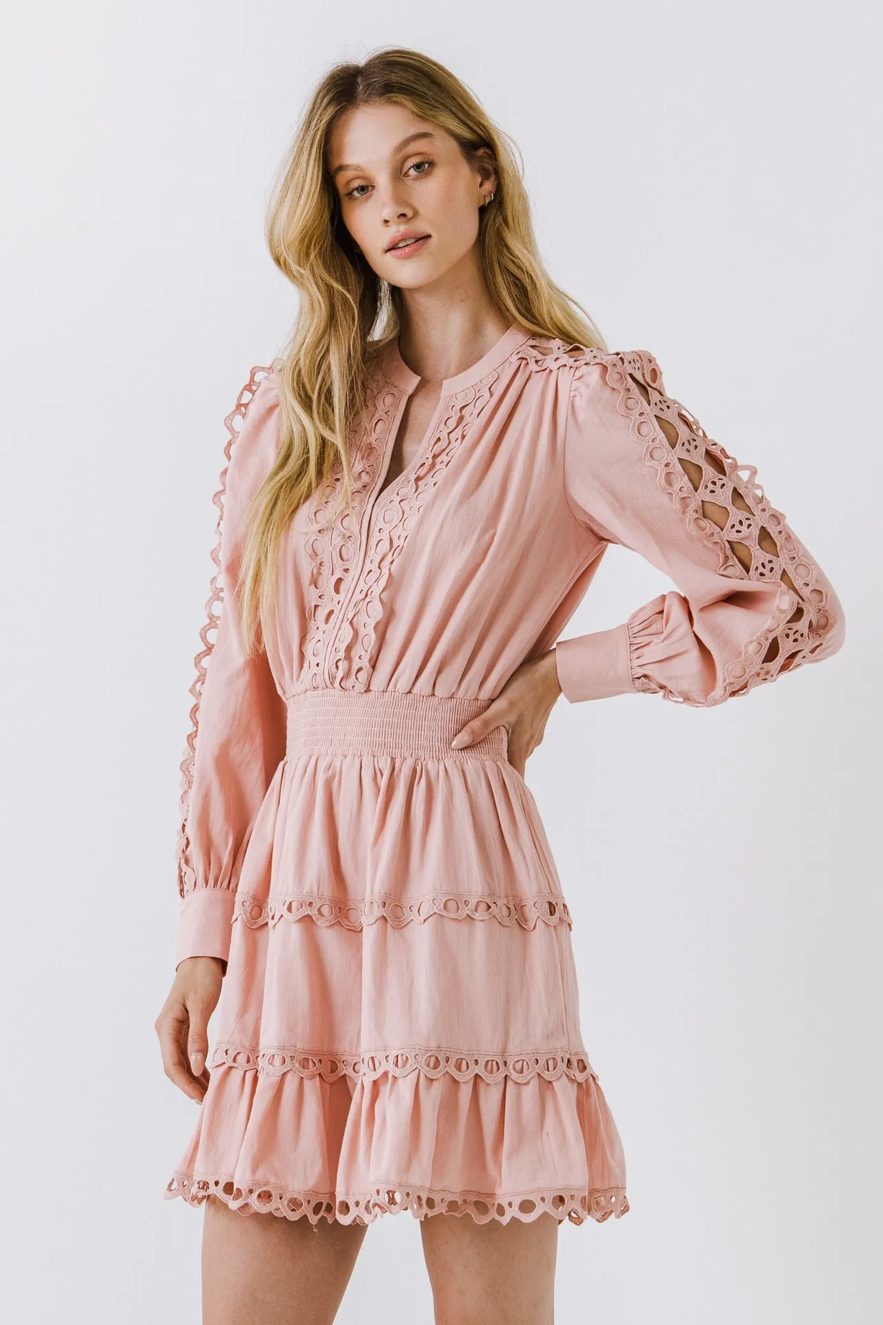 Endless Rose - Lace Trim Mini Dress