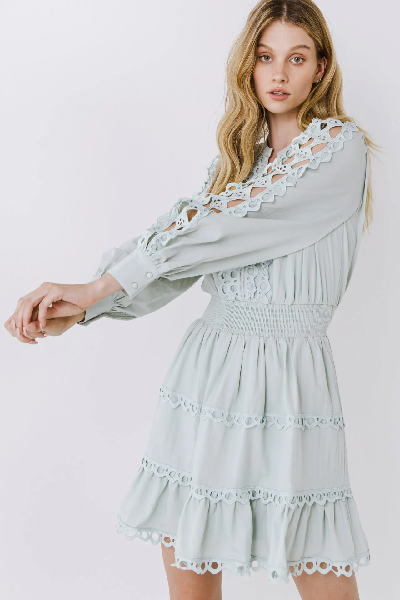 Endless Rose - Lace Trim Mini Dress