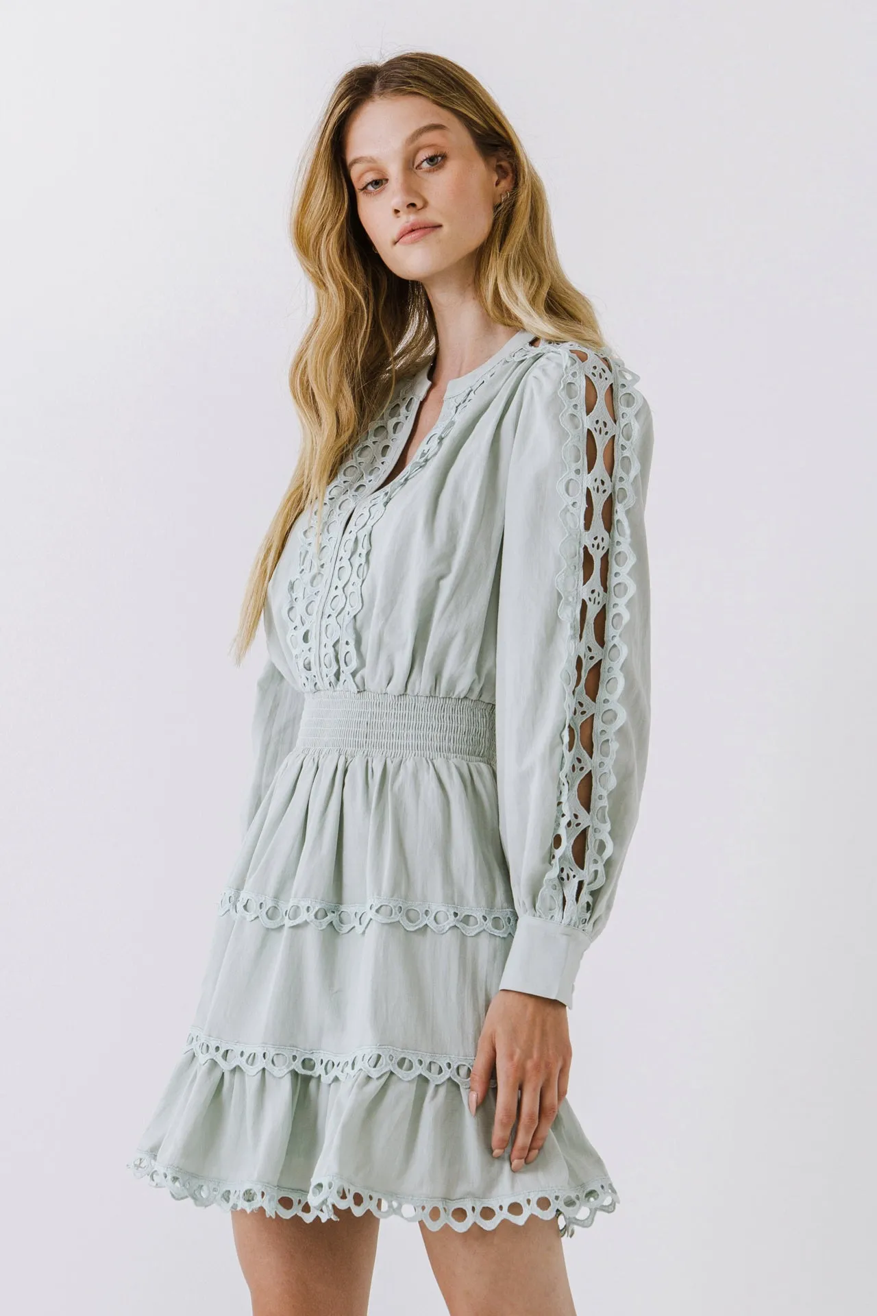 Endless Rose - Lace Trim Mini Dress