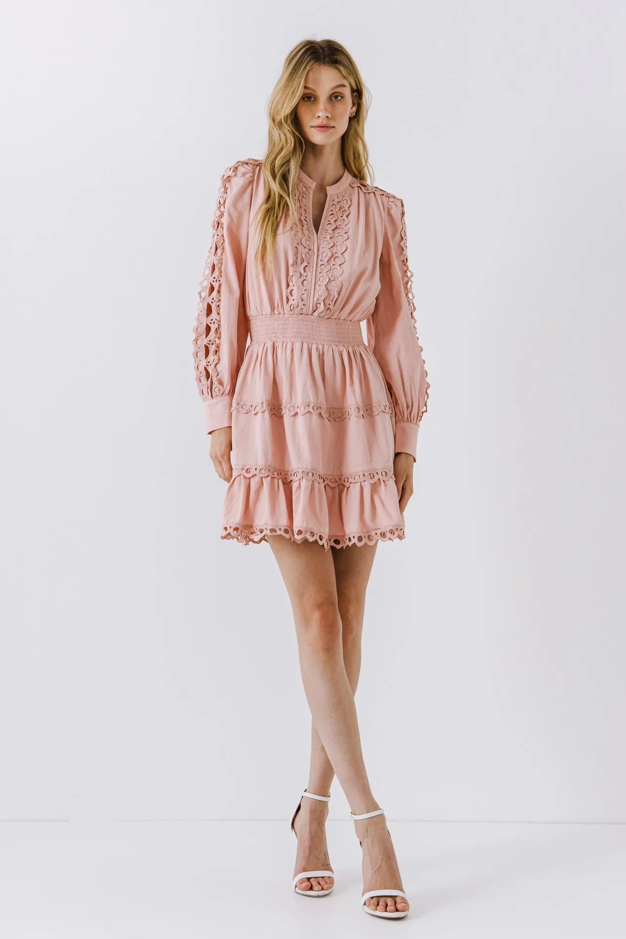 Endless Rose - Lace Trim Mini Dress