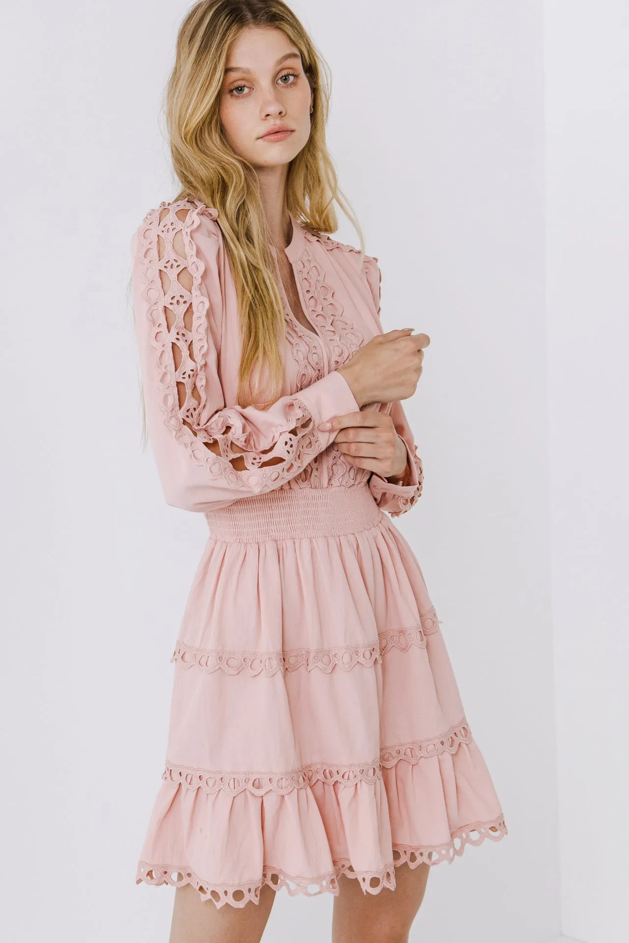 Endless Rose - Lace Trim Mini Dress