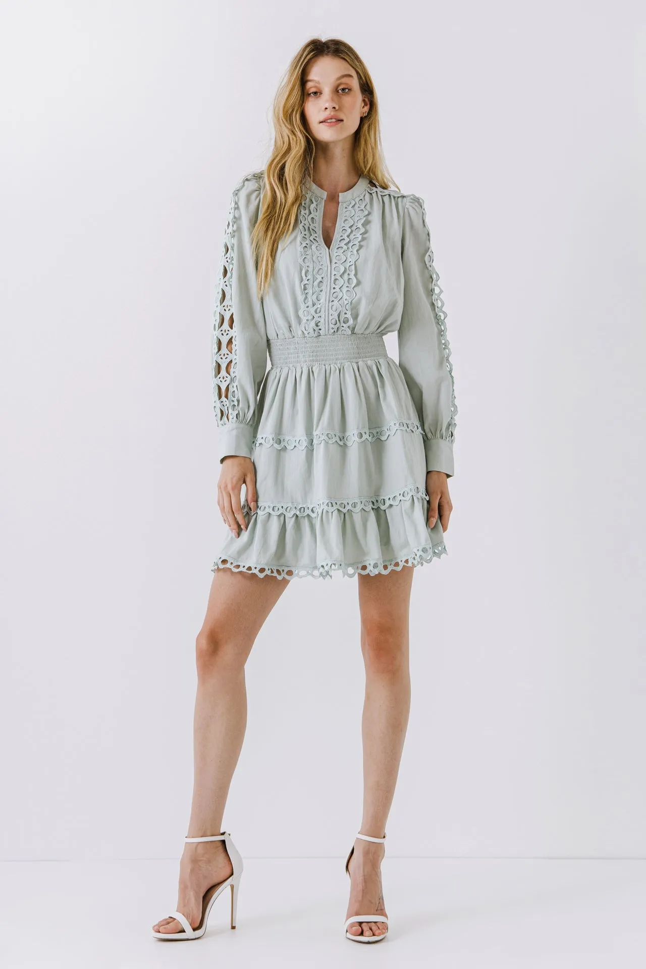 Endless Rose - Lace Trim Mini Dress