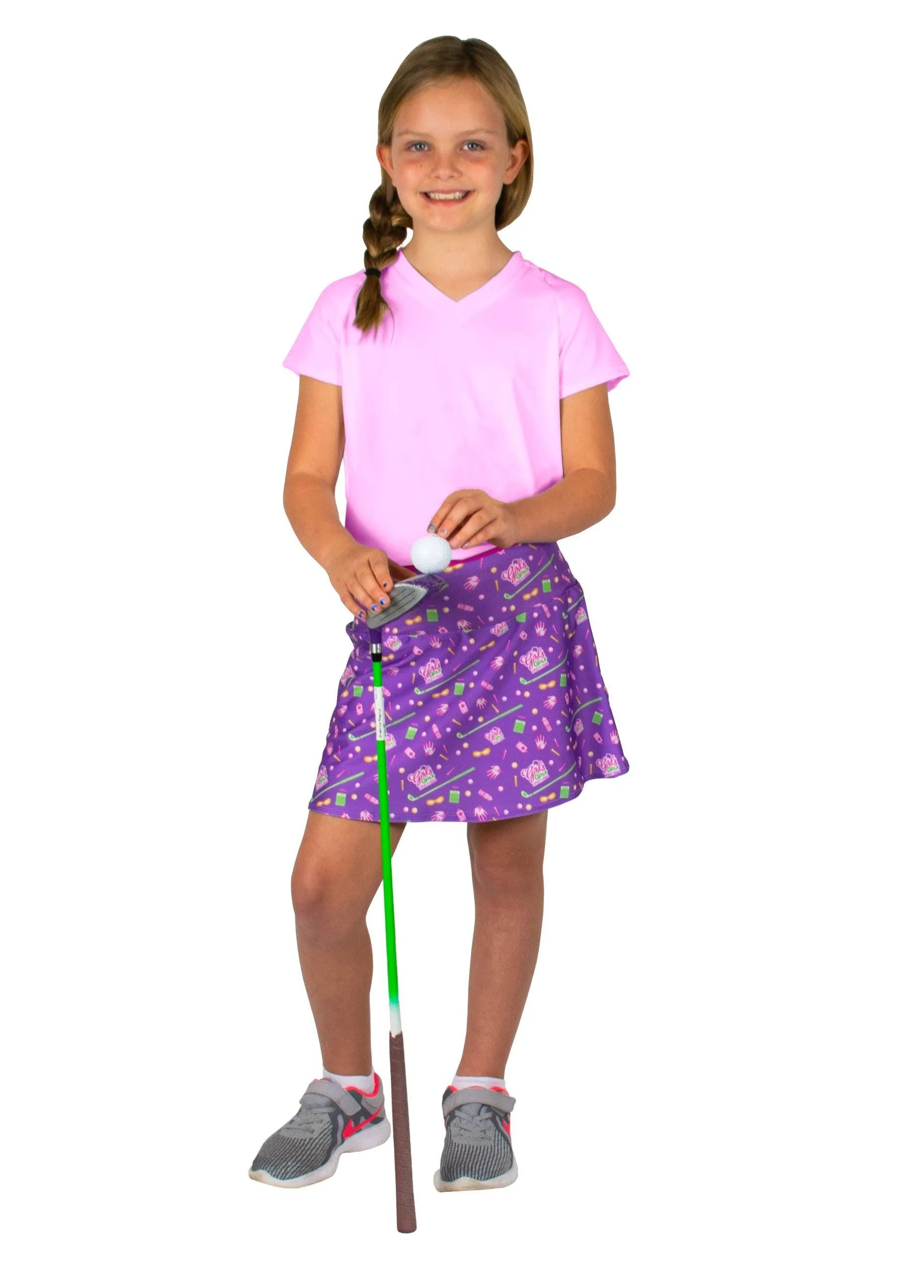 Girls Golf! Purple Youth Skirt