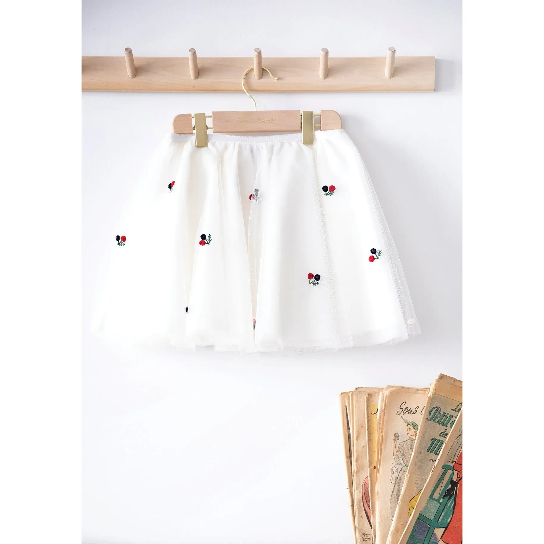 Hand Embroidered Floral Tutu Skirt