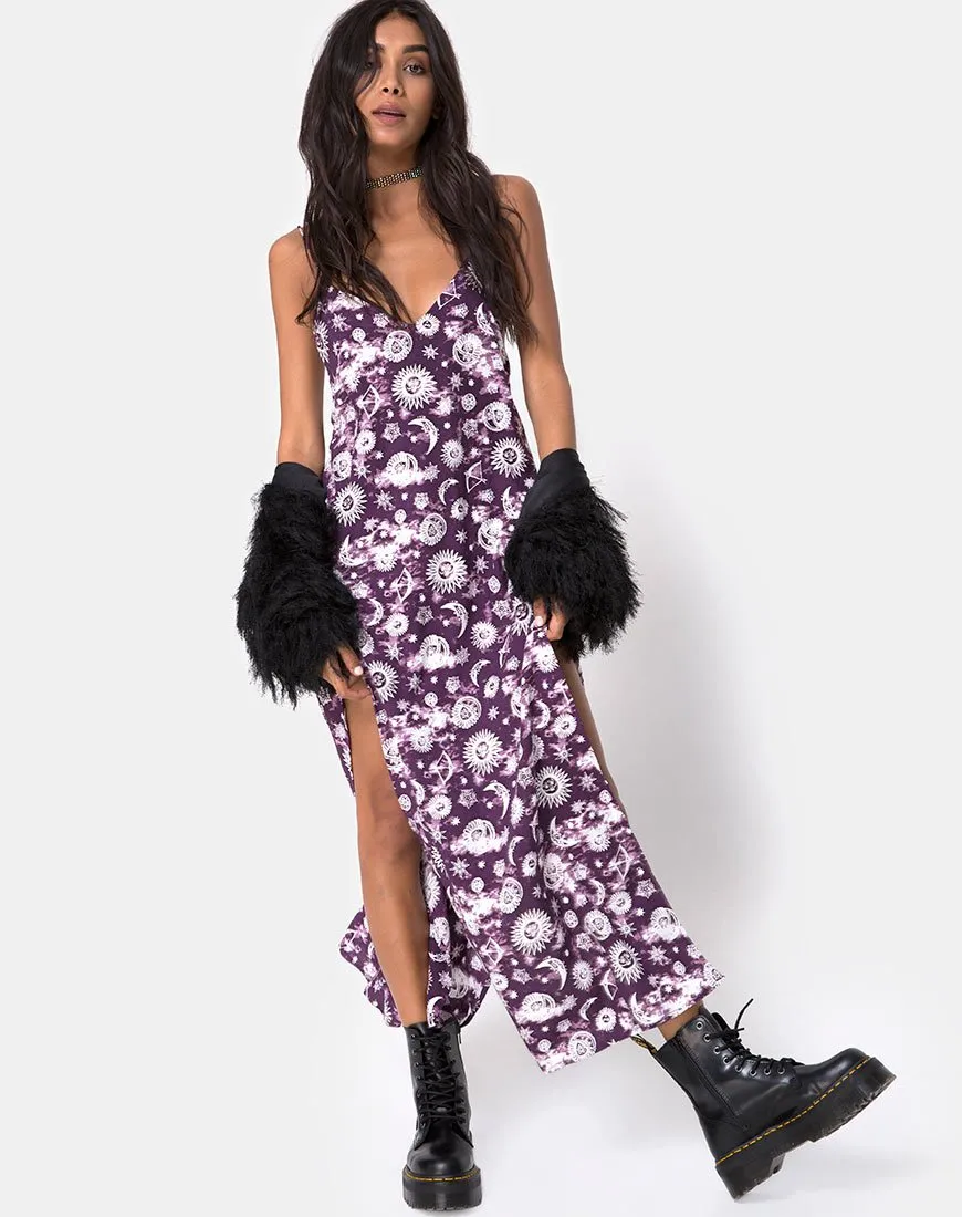 Hime Maxi Dress in Purple Zodiac