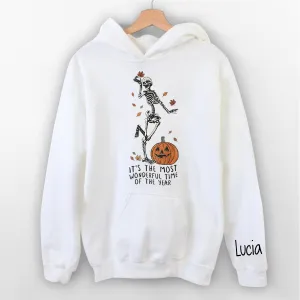 Its The Most Wondrful Time, Halloween Shirt, Witch Shirt, Gift For Halloween, Skeleton Fall Halloween Hoodie