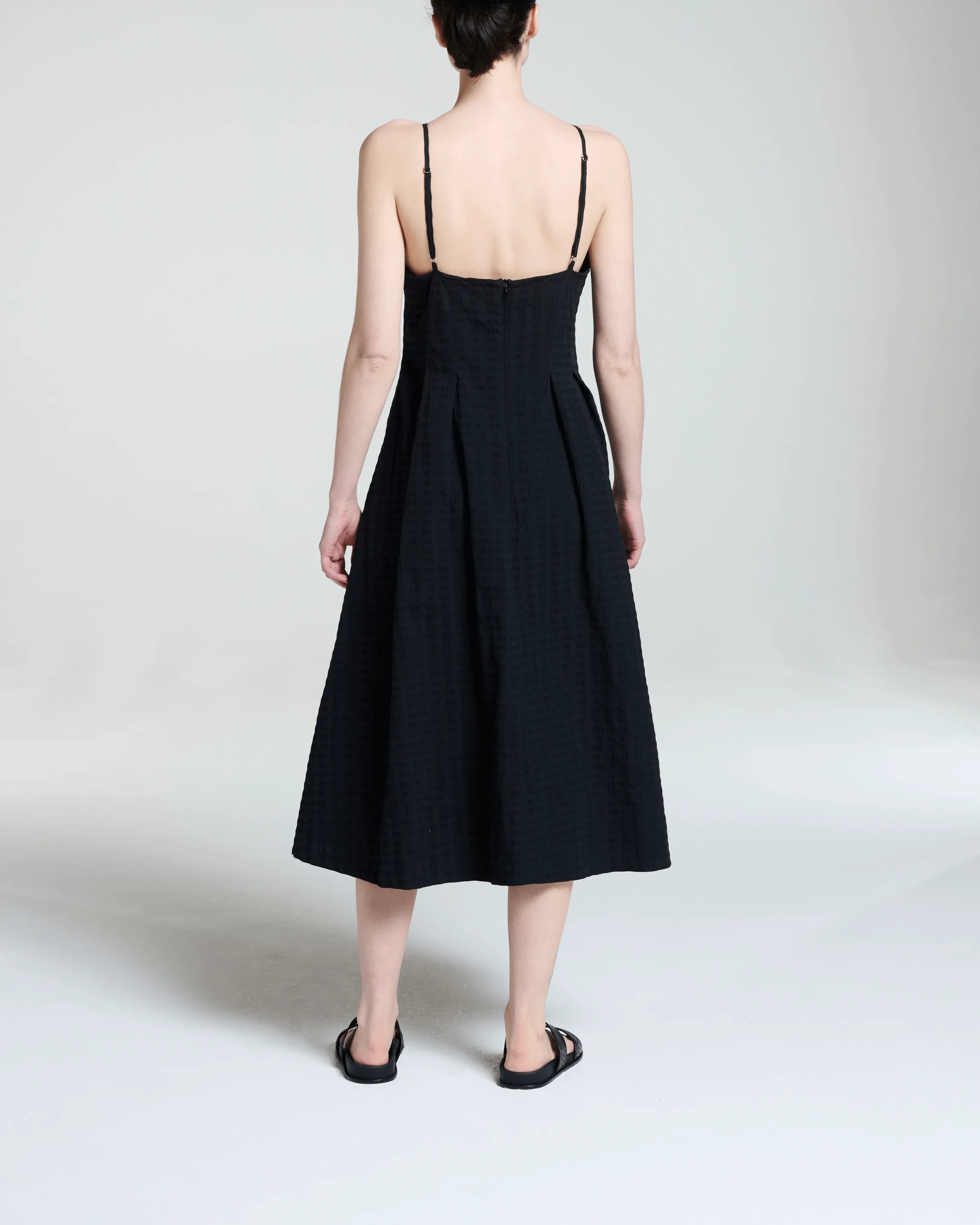 Kate Dress Black Textured Cotton