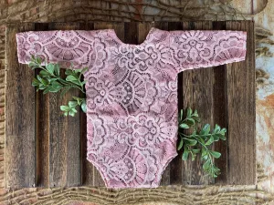 Lace Bodysuit - Dusty Pink