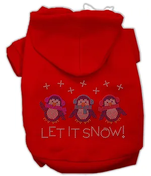 Let it Snow Penguins Rhinestone Hoodie Red XL (16)