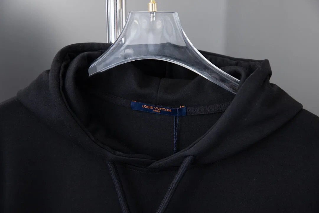 Louis Vuitton Black Embellished Cotton Hoodie