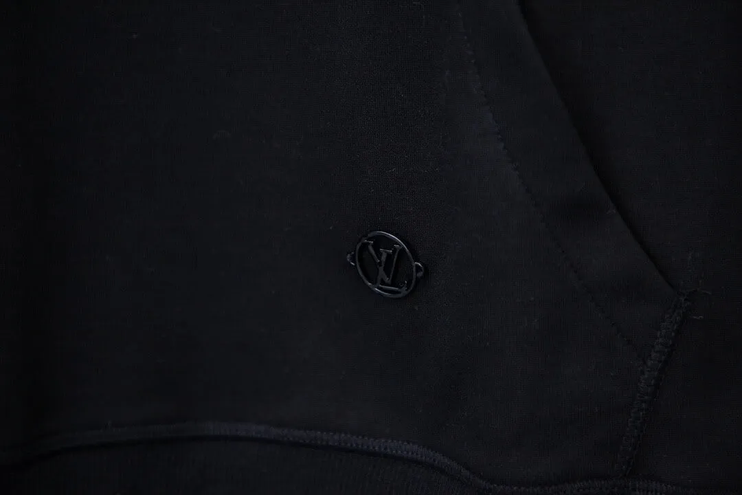 Louis Vuitton Black Embellished Cotton Hoodie