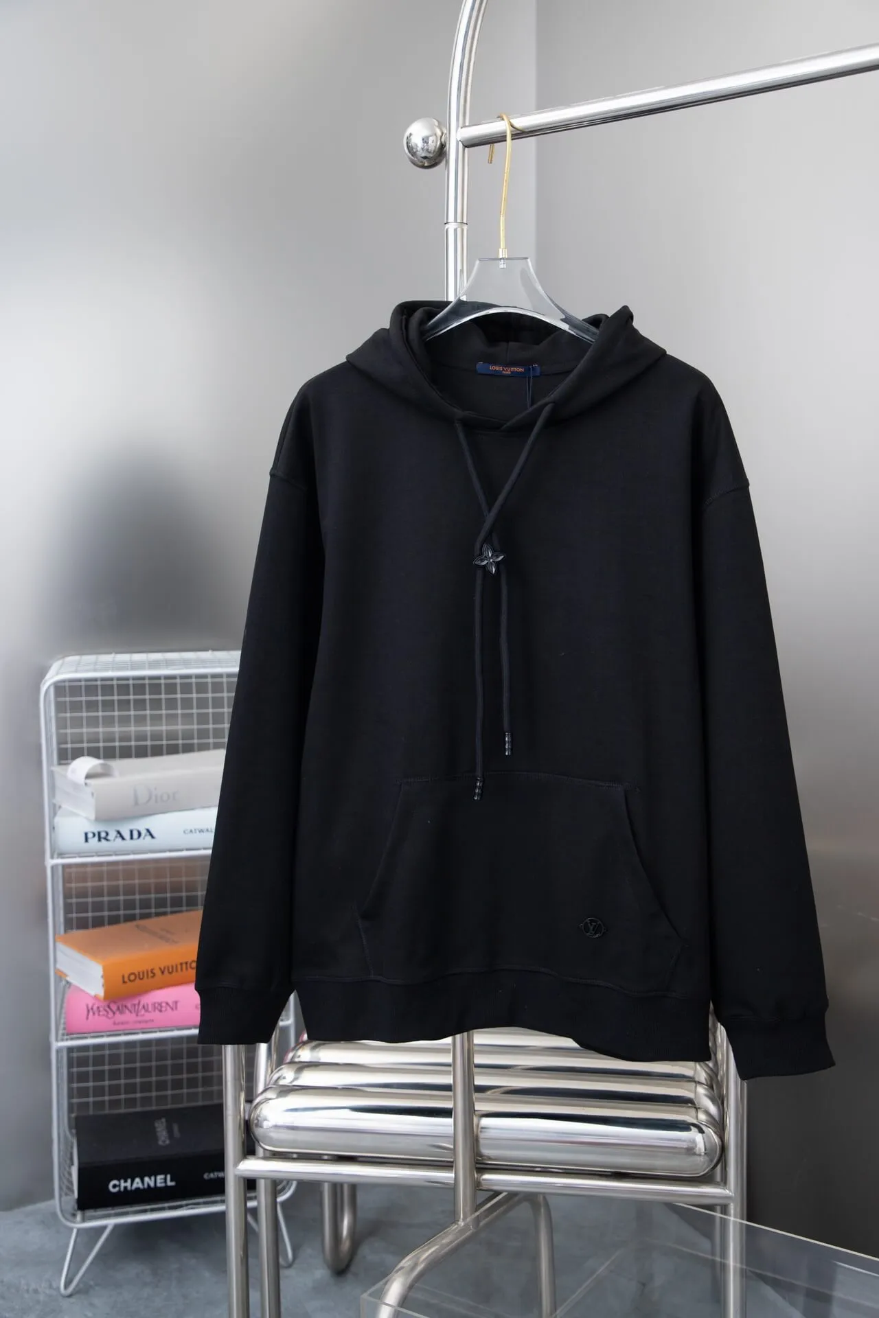 Louis Vuitton Black Embellished Cotton Hoodie