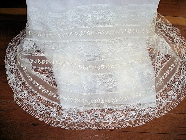 LUXURIOUS Vintage 50s Slip Frothy 15 inch Lace Hem Beautiful Lingerie Pin Up Style Bridal Clothing Original Tag Serene Highness Aristocraft