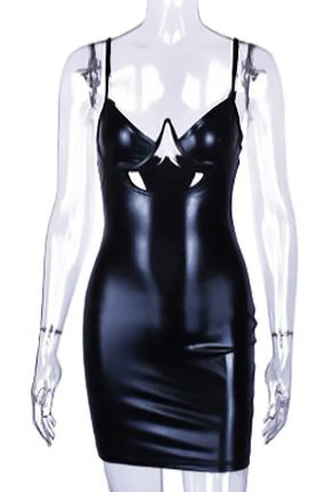 MALIBU - BUSTIER WET LOOK DRESS