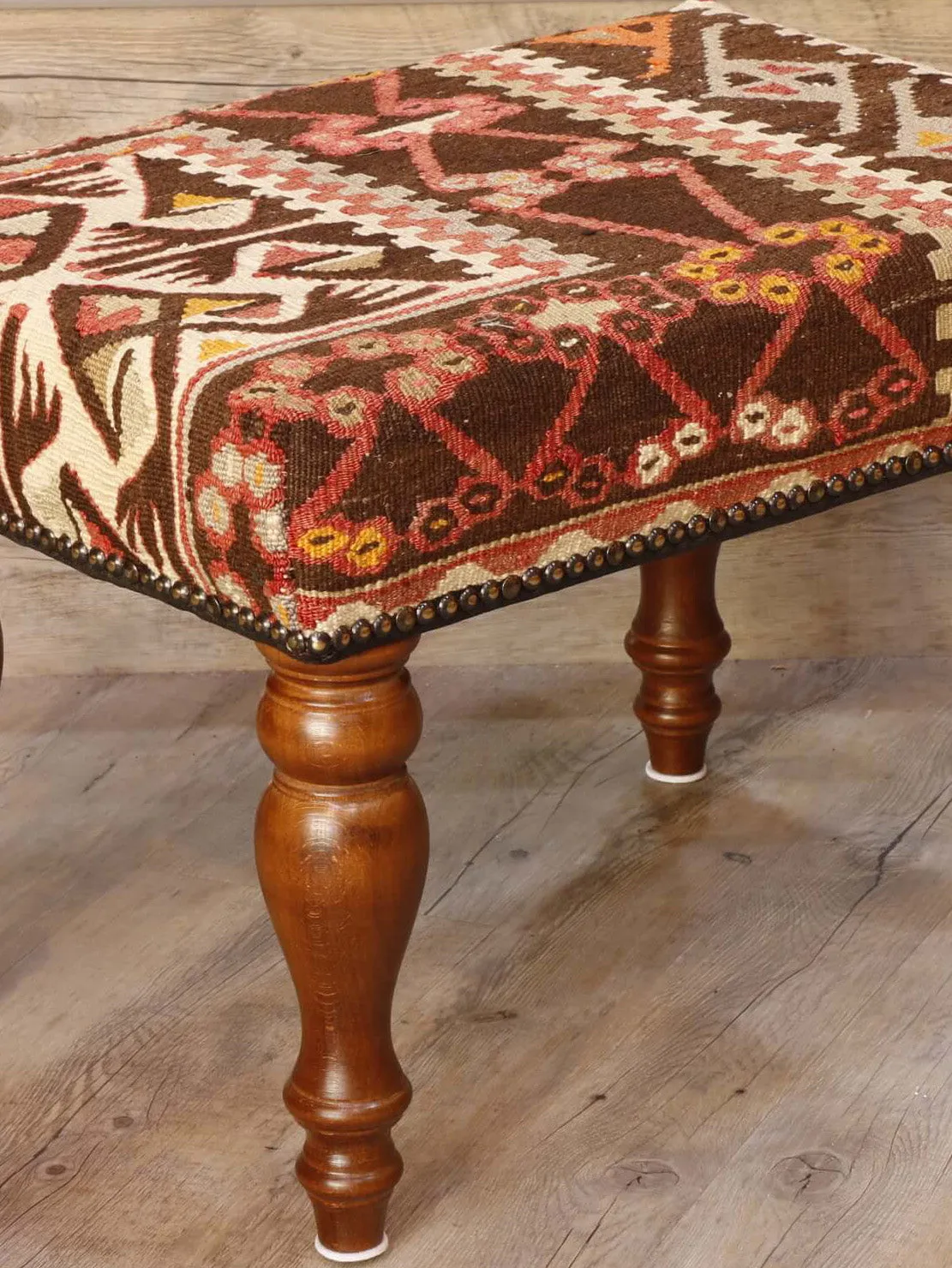 Medium Turkish kilim covered stool - 296208