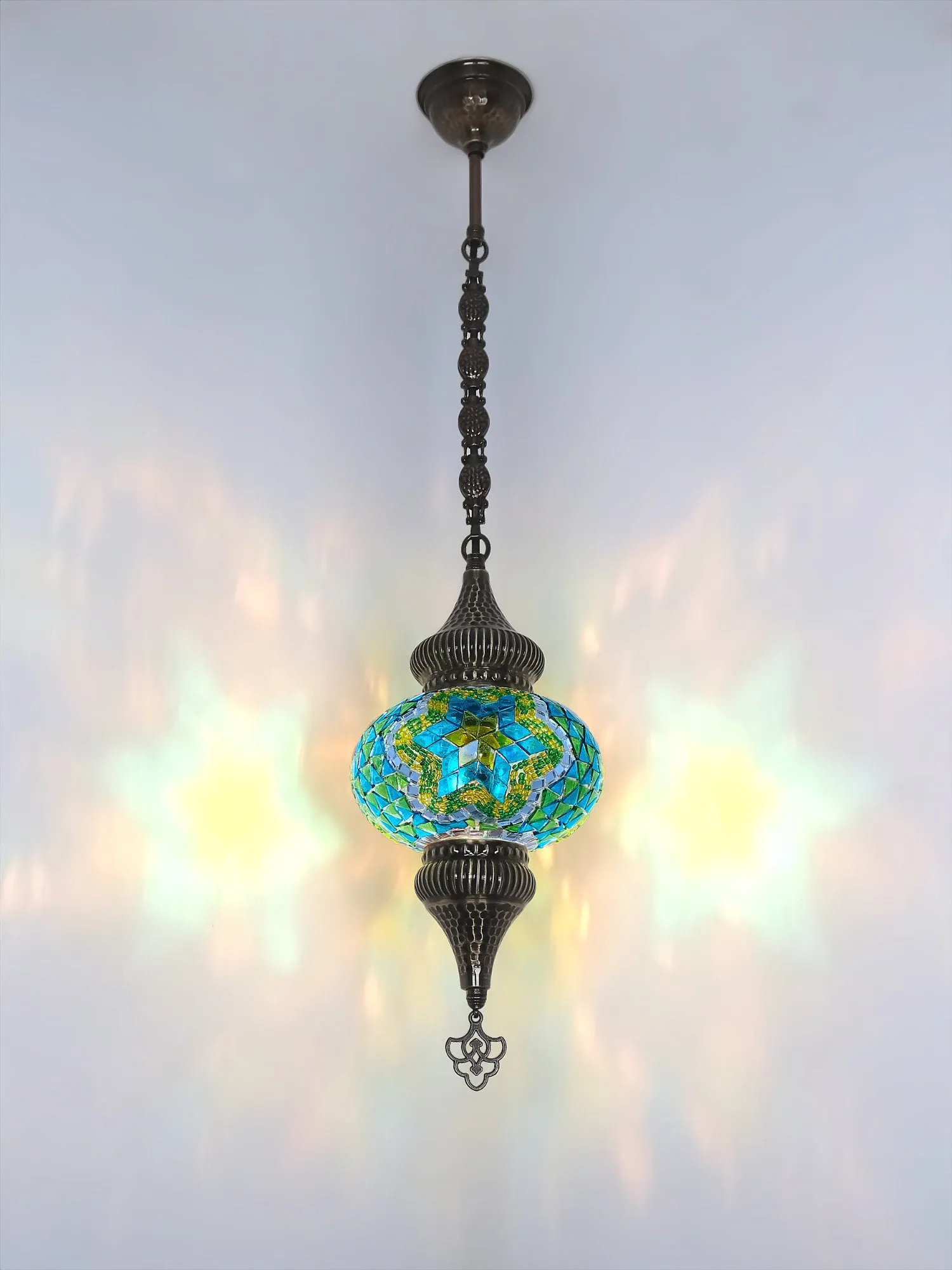 Mosaic Hanging Lamp Turkish Design Colorful Color