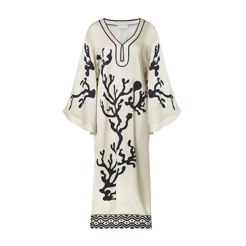 New Long Sleeve Printed Loose Dress