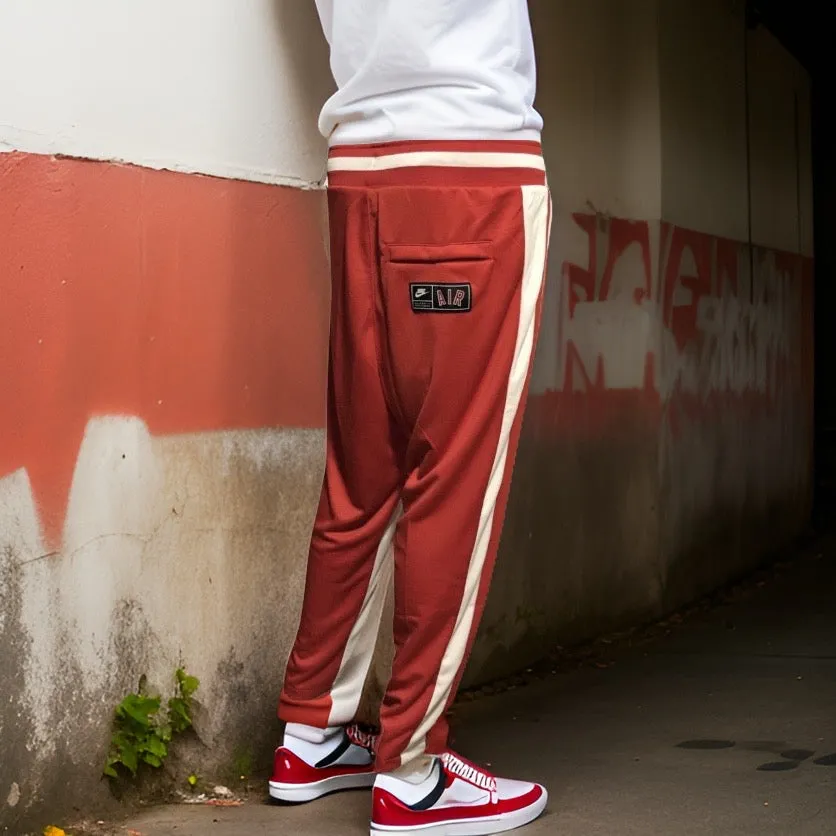 ^NIKE^ (RED) LOOSE FIT / STRAIGHT LEG TRACKPANTS