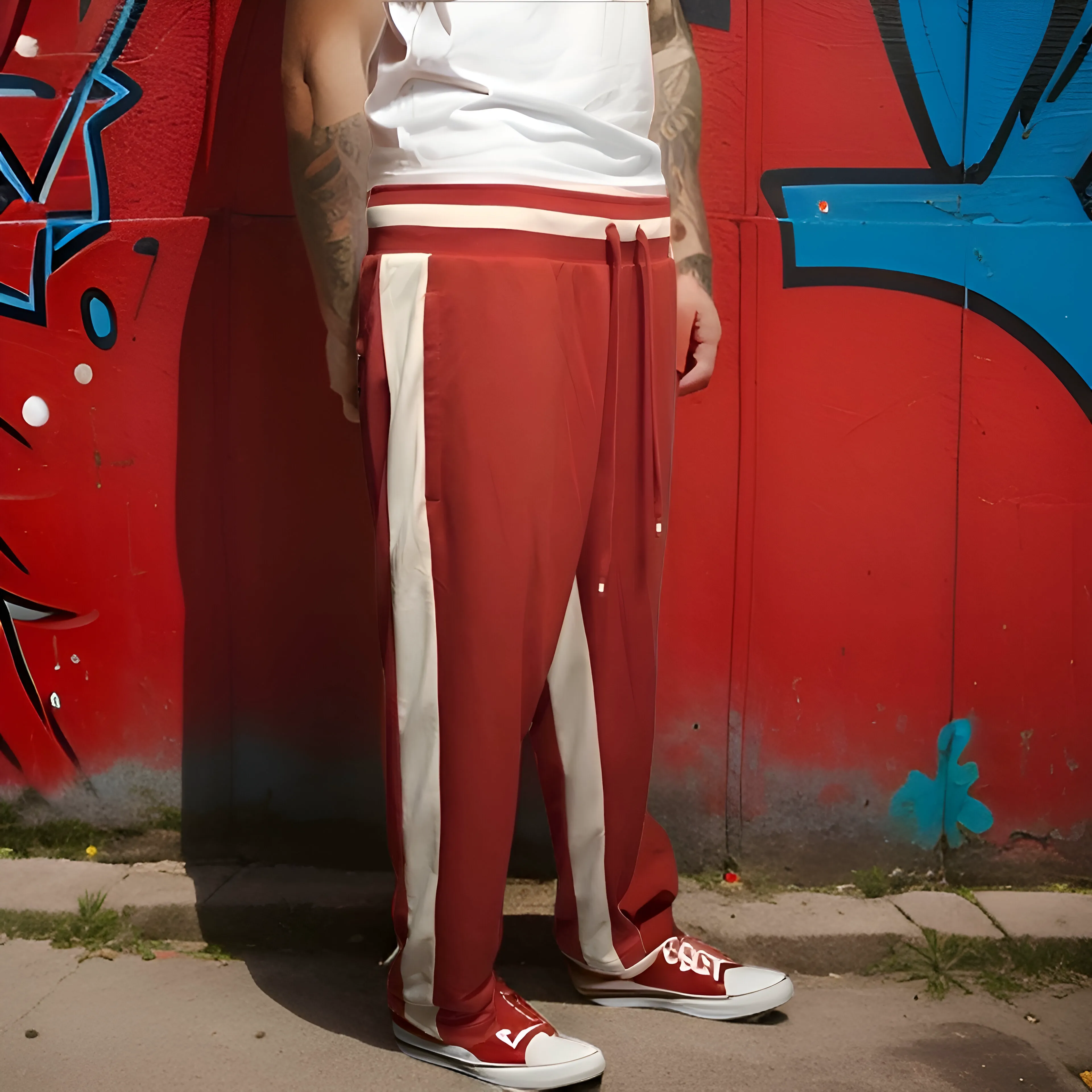 ^NIKE^ (RED) LOOSE FIT / STRAIGHT LEG TRACKPANTS