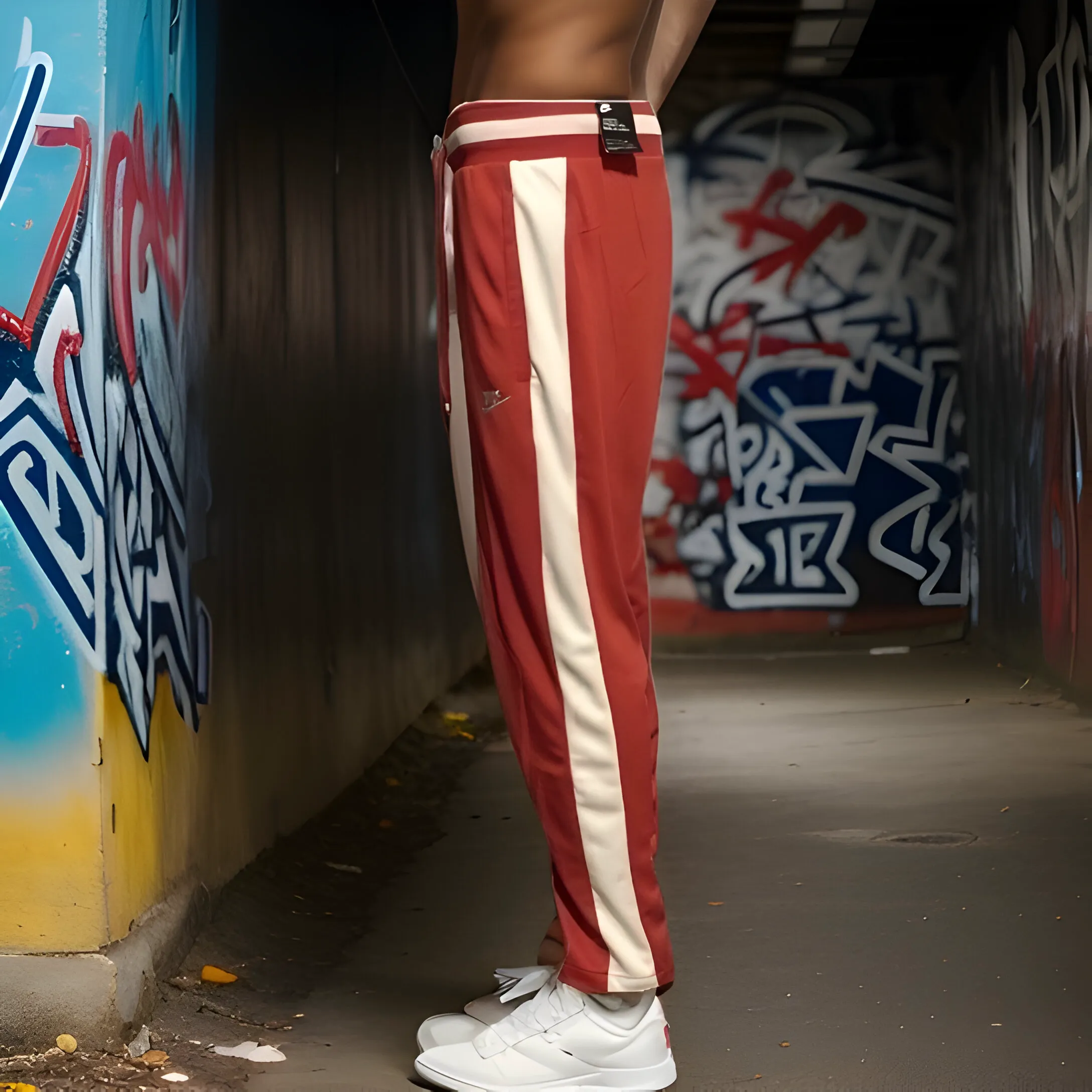 ^NIKE^ (RED) LOOSE FIT / STRAIGHT LEG TRACKPANTS