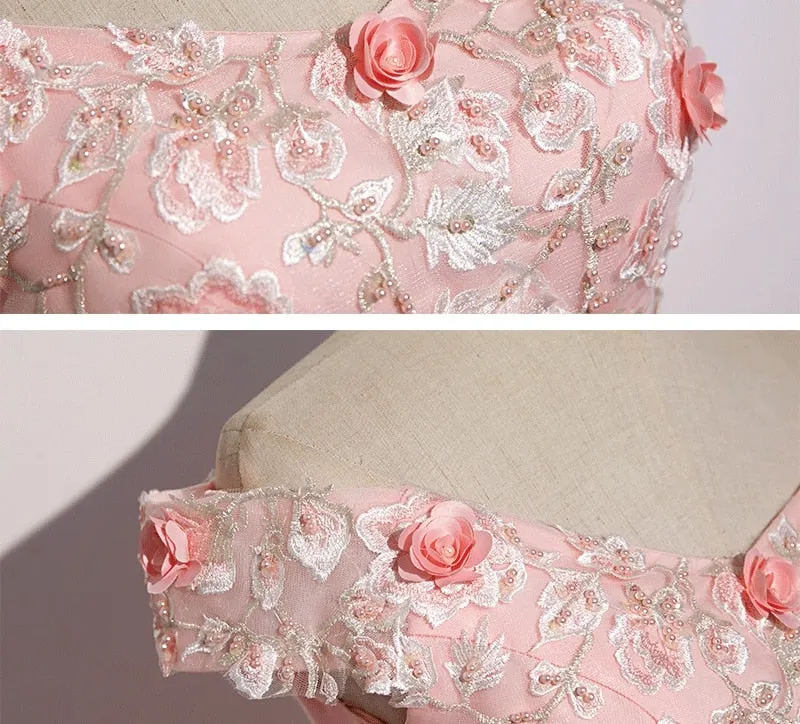 Off The Shoulder Sweet Floral Print Quinceañera Dress