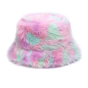 Pastel Aesthetic Fluffy Bucket Hat