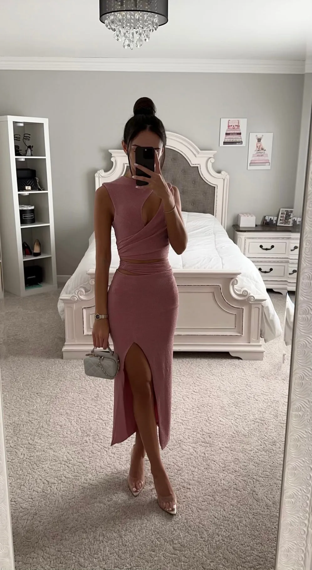 PINK METALLIC SKIRT