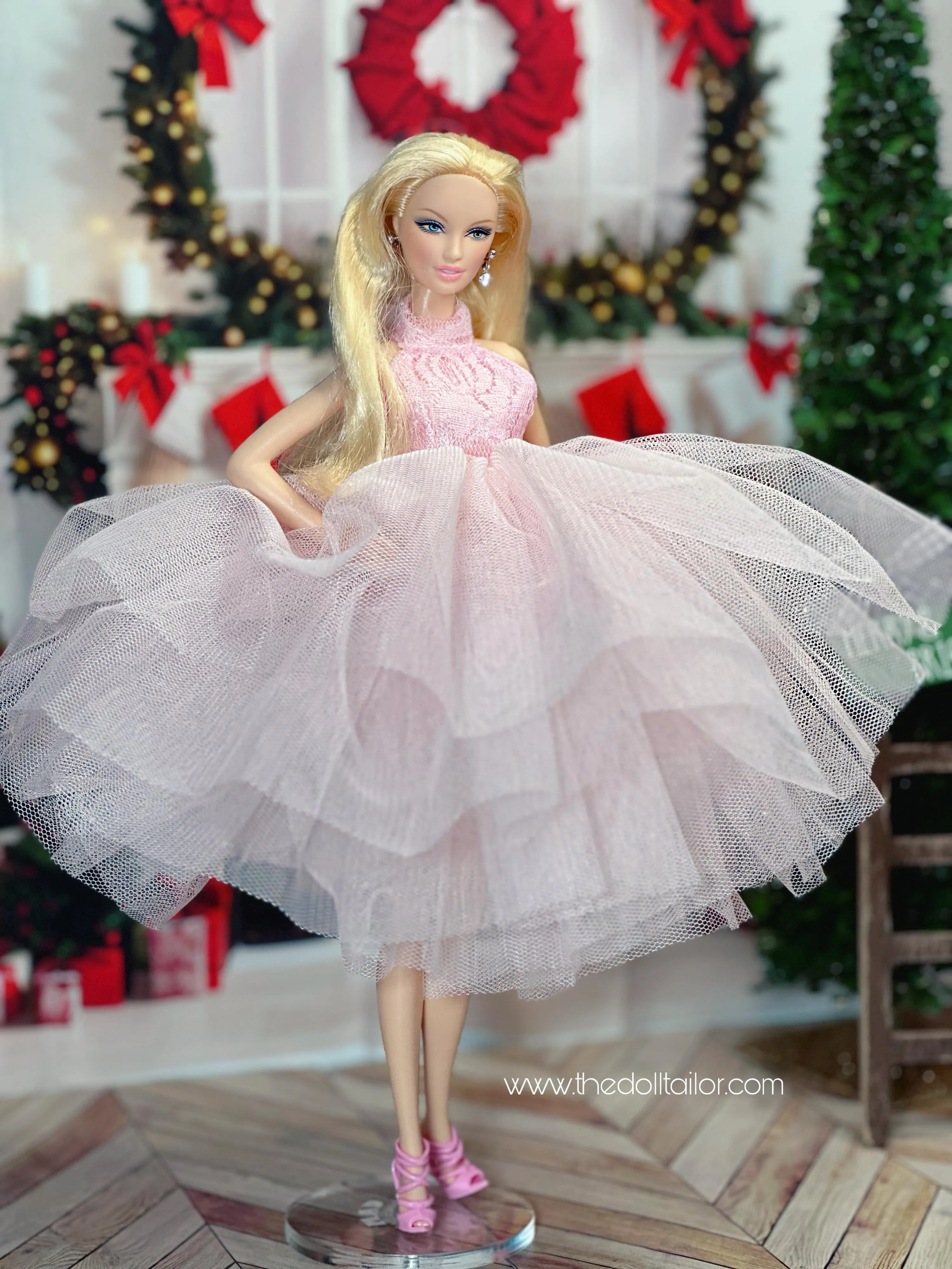 Pink tutu dress for barbie dolls