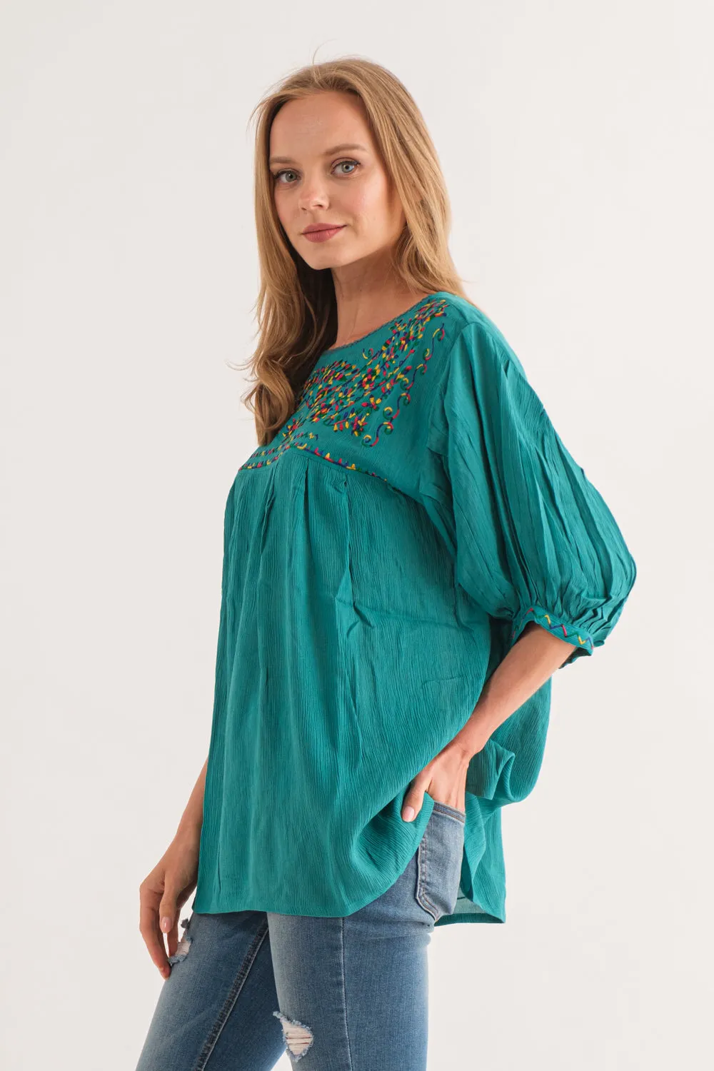 RAJ DARLENE TEAL TOP