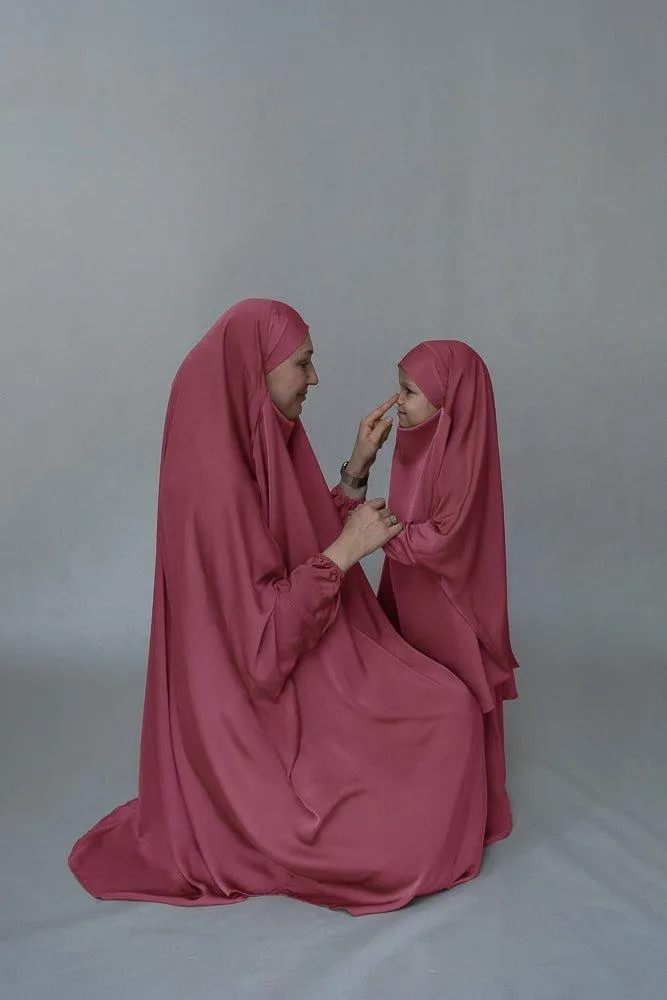 Rose KIDS prayer gown from "Mommy and me prayer khimar collection