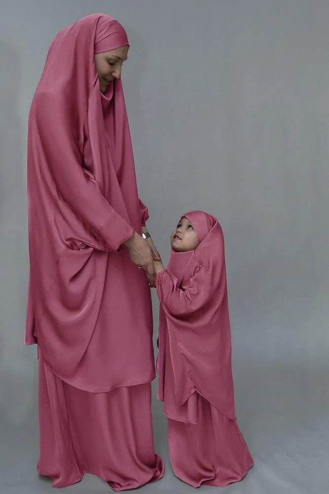 Rose KIDS prayer gown from "Mommy and me prayer khimar collection