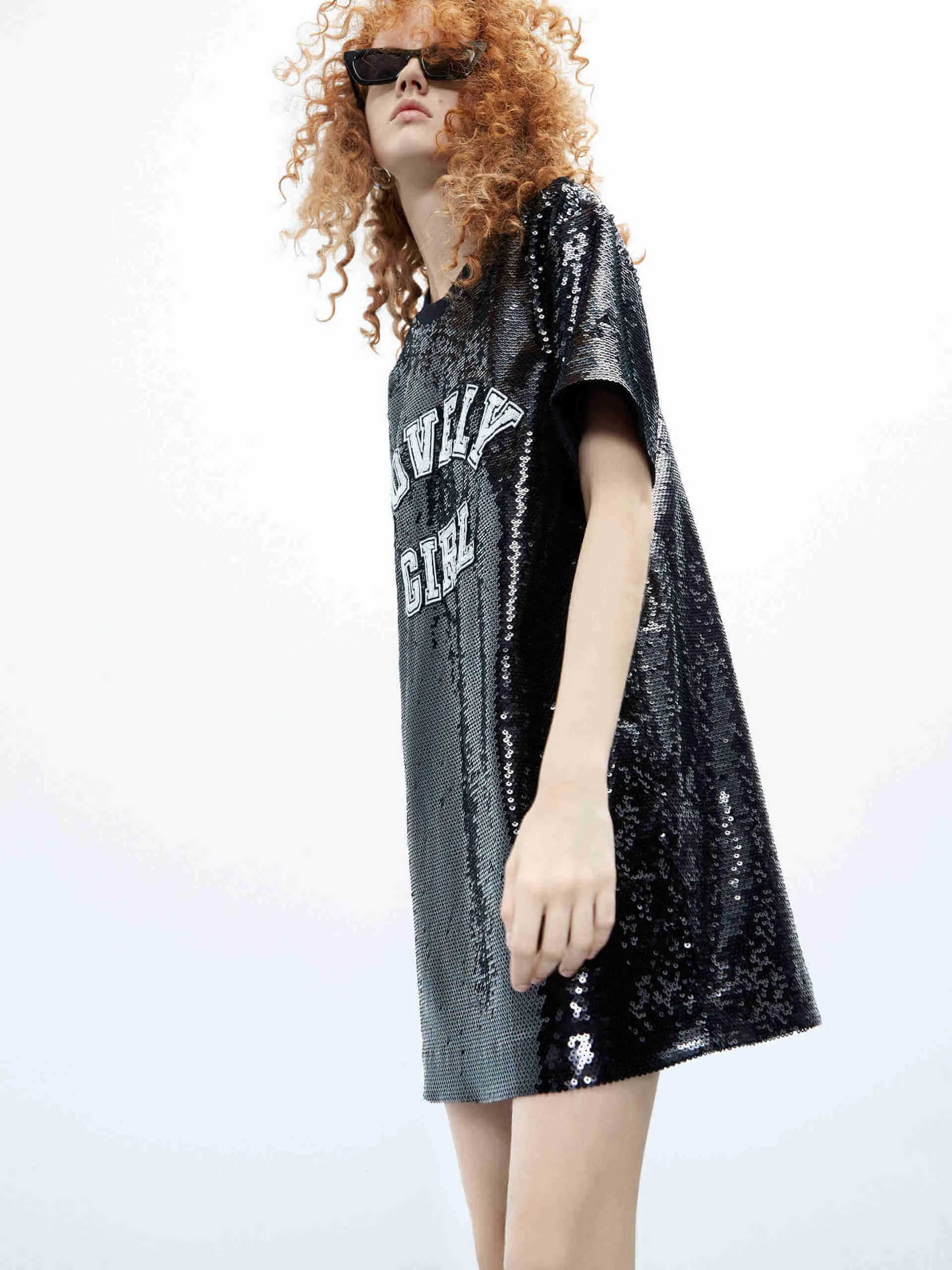 Sequin T-shirt Dress